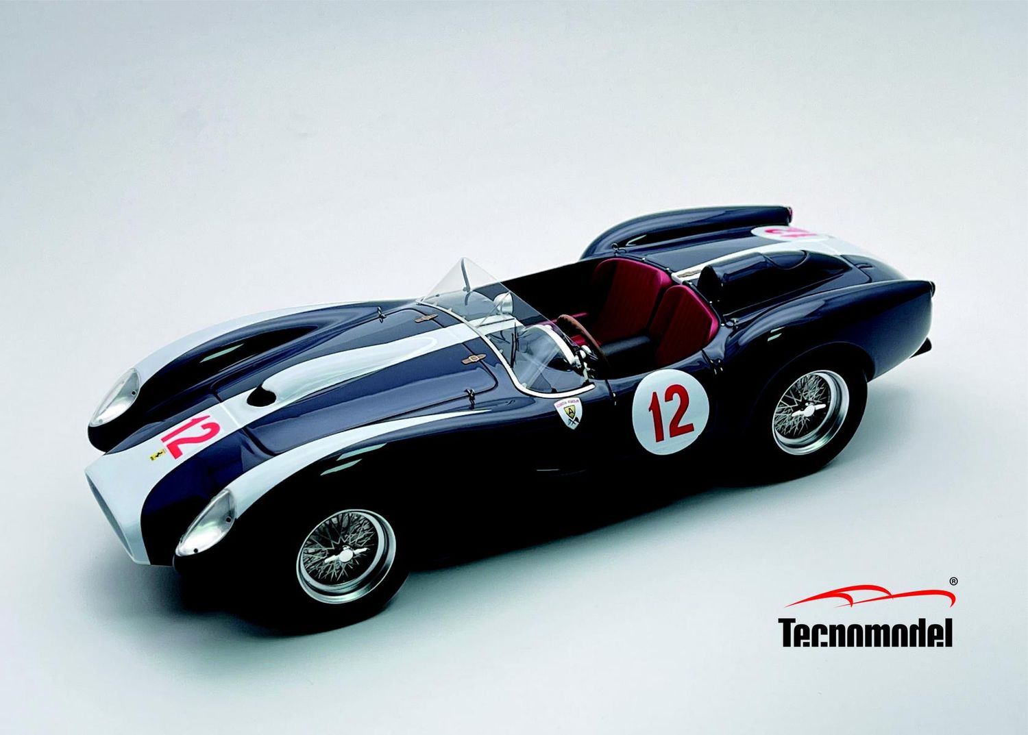 1:18 Tecnomodel - Ferrari 250 TR Pontoon-Fender Eläintarhanajo 1958 Team Askolin 3th place car #12 Driver: C. Lincoln
