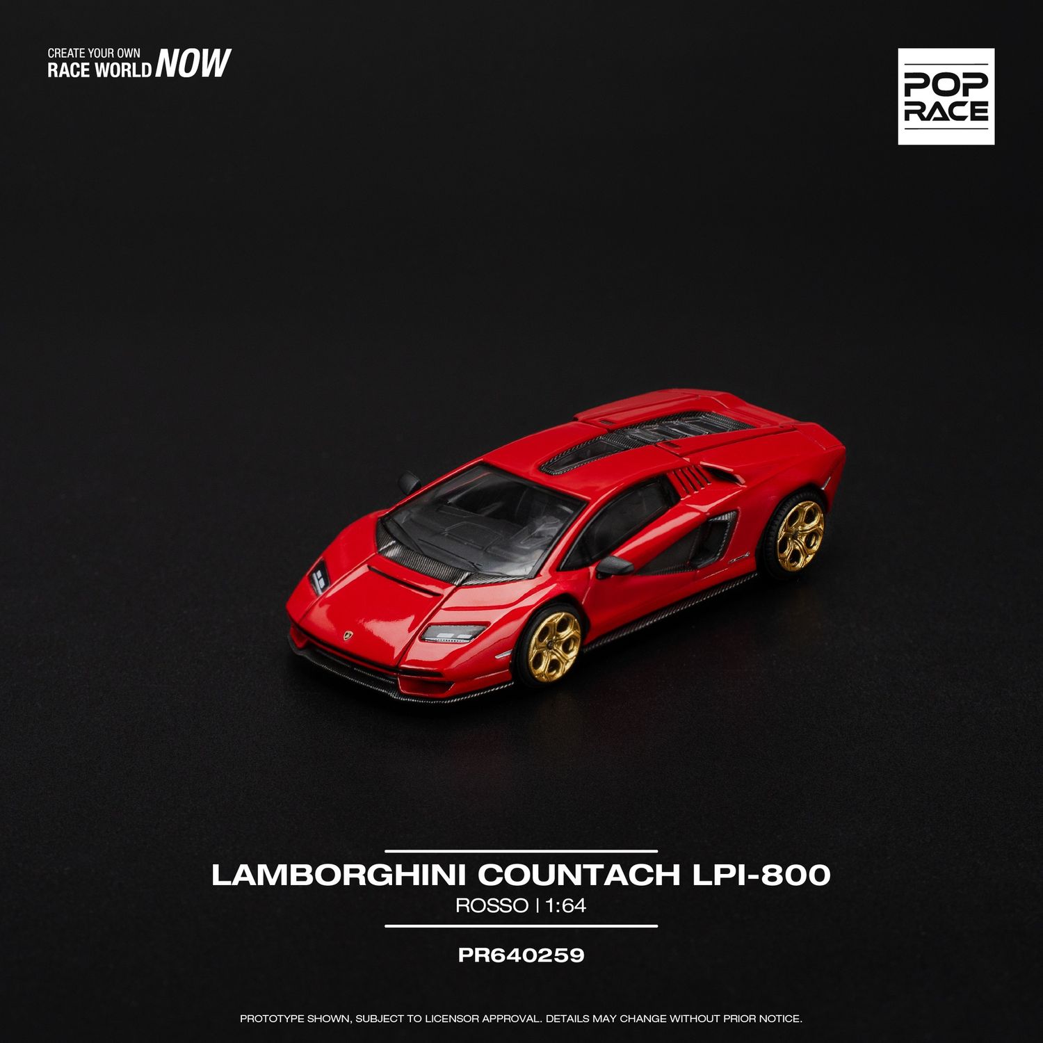 1:64 Pop Race Limited - Lamborghini Countach LPI-800, Rosso Red