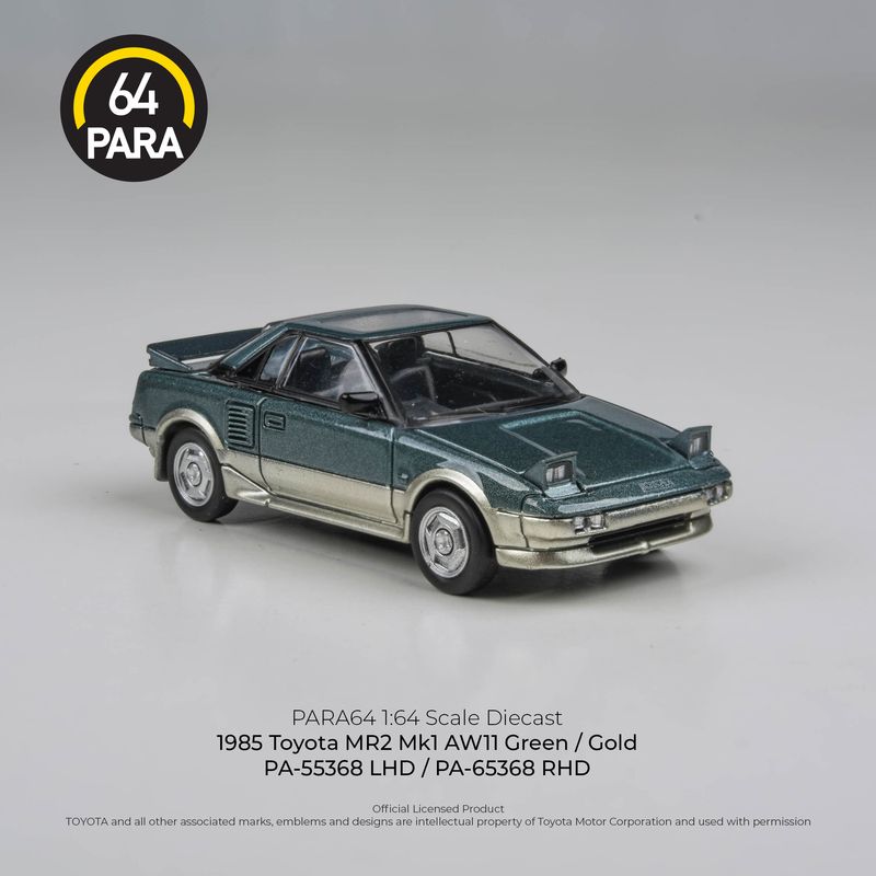 1:64 Para64 - 1985 Toyota MR2 MK1 *Left Hand Drive*, green/gold 1:64 Para64 - 1985 Toyota MR2 MK1 *Left Hand Drive*, green/gold