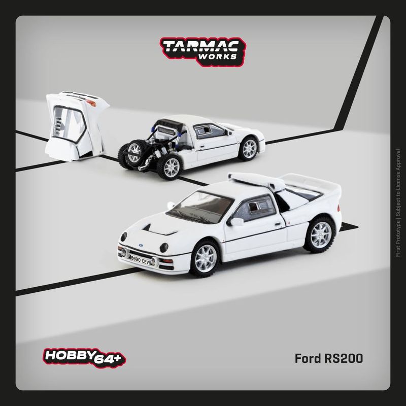 1:64 Tarmac - Ford RS200, white 1:64 Tarmac - Ford RS200, white