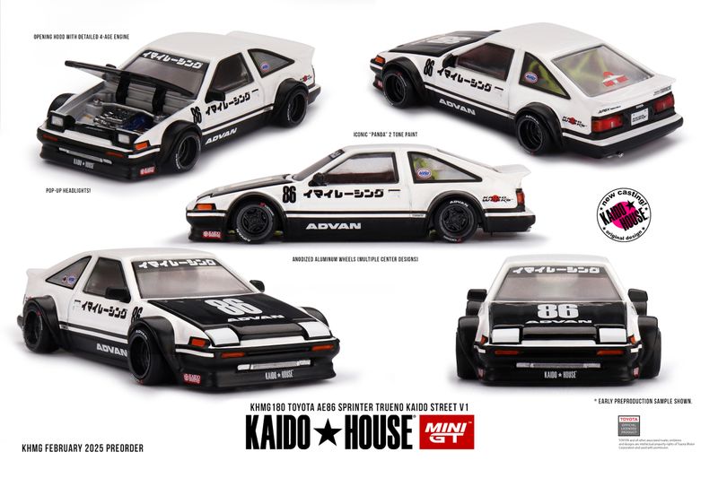 1:64 Mini GT - 1983 Toyota Sprinter Trueno (AE86) Kaido Works Imai Racing v1 1:64 Mini GT - 1983 Toyota Sprinter Trueno (AE86) Kaido Works Imai Racing v1