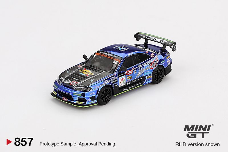 1:64 Mini GT - 2023 Nissan Silvia S15 #46 Naoki Nakamura, D-MAX Racing D1 Grand Prix, blue *Blister Pack* *Japan Exclusive* 1:64 Mini GT - 2023 Nissan Silvia S15 #46 Naoki Nakamura, D-MAX Racing D1 Grand Prix, blue *Blister Pack* *Japan Exclusive*