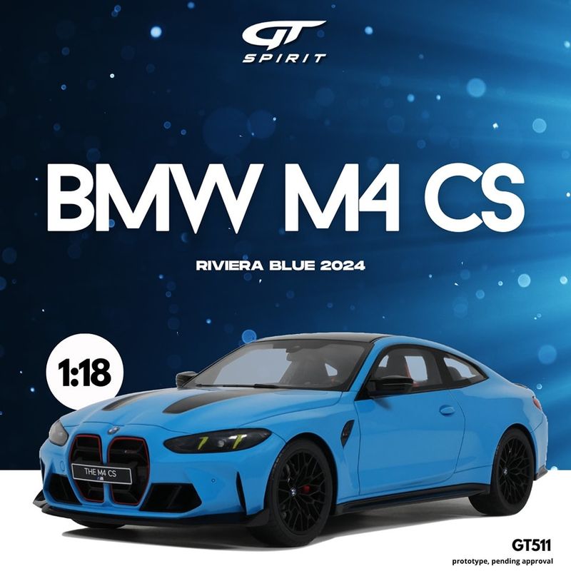 1:18 GT Spirit - 2024 BMW M3 CS Riviera Blue 1:18 GT Spirit - 2024 BMW M3 CS Riviera Blue