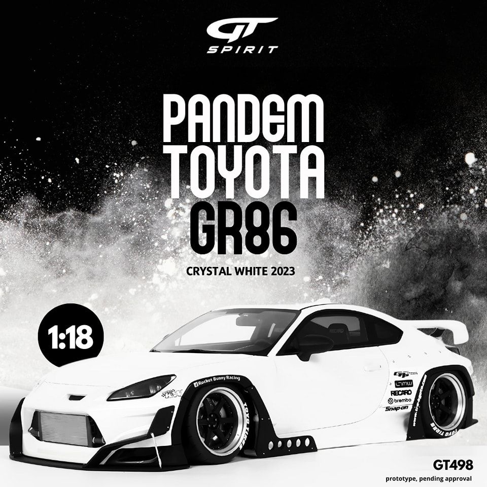 1:18 GT Spirit - 2023 Pandem Toyota GR86 Crystal White
