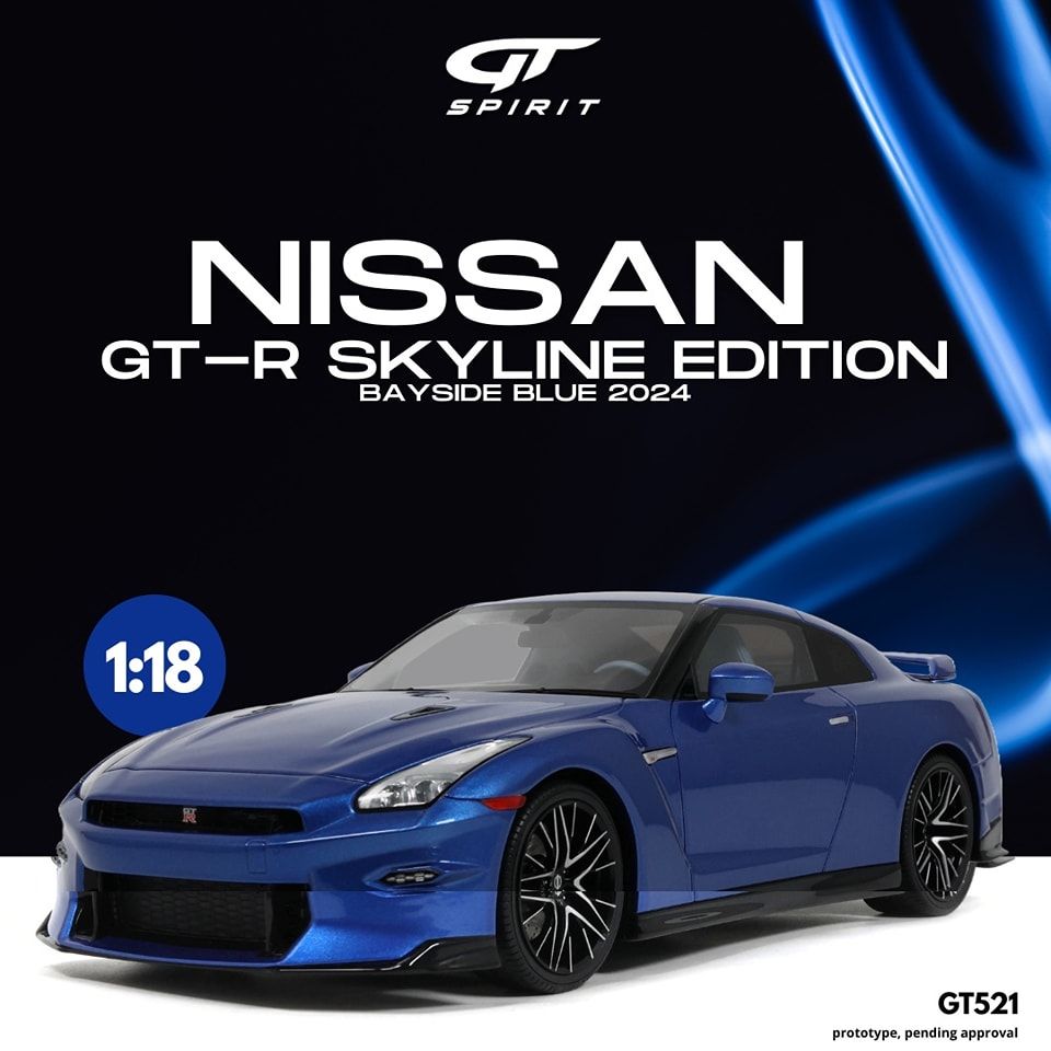 1:18 GT Spirit - 2024 Nissan GT-R Skyline Edition Bayside Blue