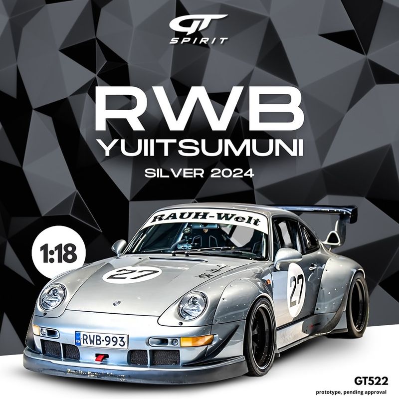 1:18 GT Spirit - 2024 Porsche RWB Yuiitsumuni Silver 1:18 GT Spirit - 2024 Porsche RWB Yuiitsumuni Silver