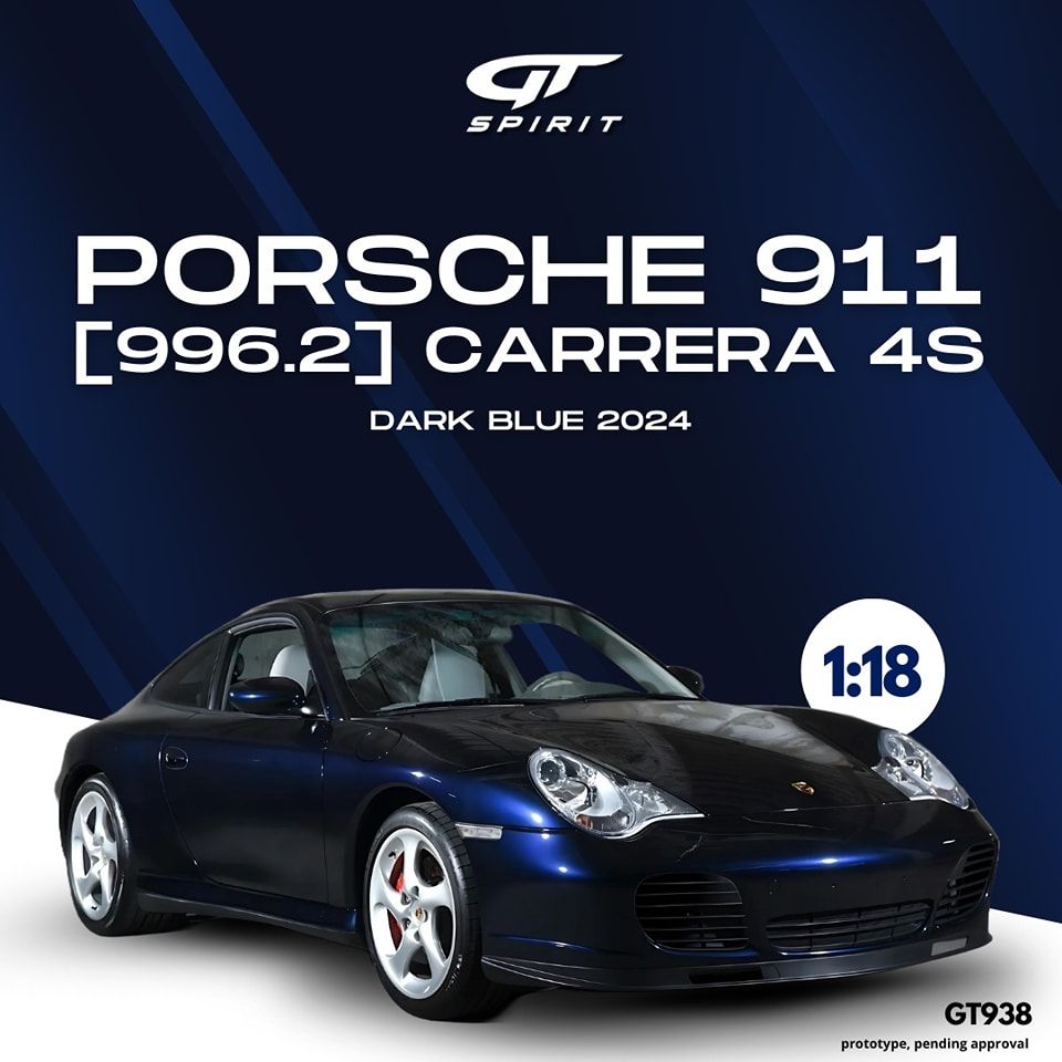 1:18 GT Spirit - 2002 Porsche 911 (996.2) Carrera 4S Dark Blue