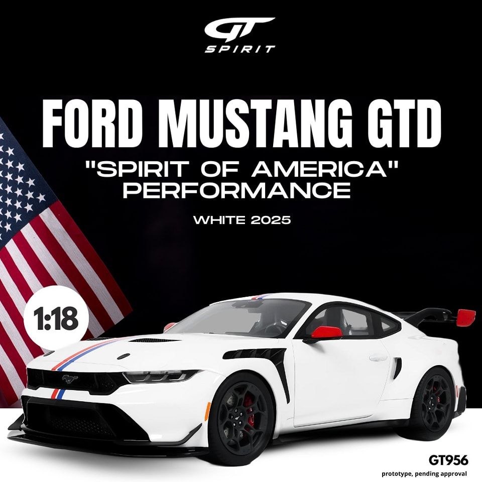 1:18 GT Spirit - 2025 Ford Mustang GTD *Spirit of America* Performance White