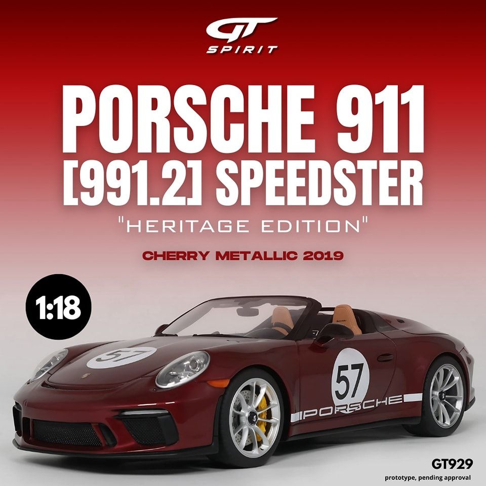 1:18 GT Spirit - 2019 Porsche 911 (991.2) Speedster *Heritage Edition* Metallic Cherry