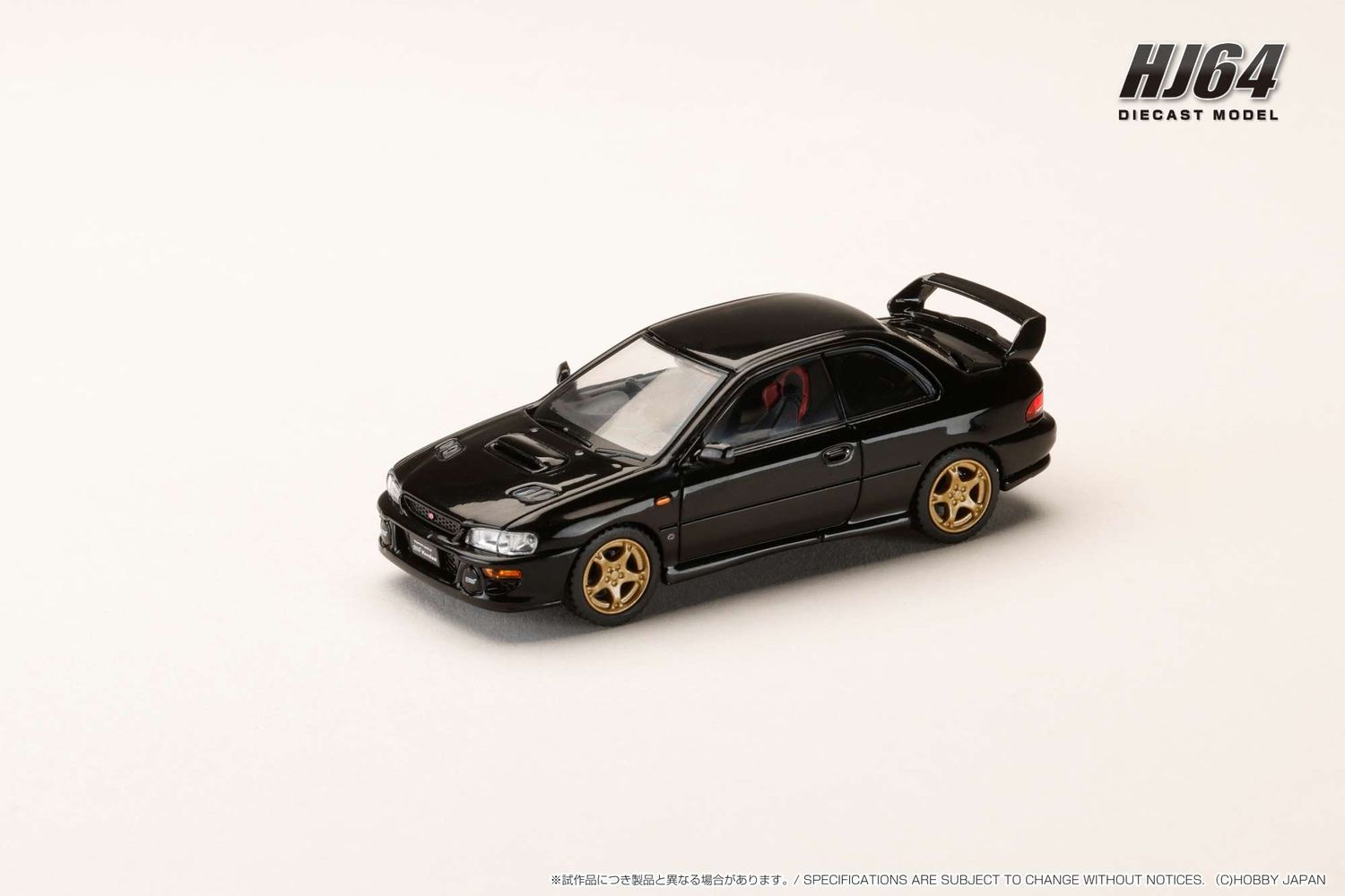 1:64 Hobby Japan - SUBARU Impreza PURE SPORTS COUPE WRX type R STi Version WR Type Front Bumper, black mica