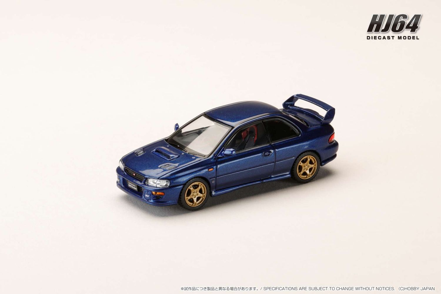 1:64 Hobby Japan - SUBARU Impreza PURE SPORTS COUPE WRX type R STi Version WR Type Front Bumper, gran blue mica