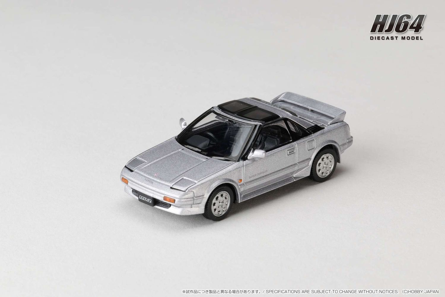 1:64 Hobby Japan - 1988 Toyota MR2 1600G Limited Super Charger T Bar Roof, silver metallic