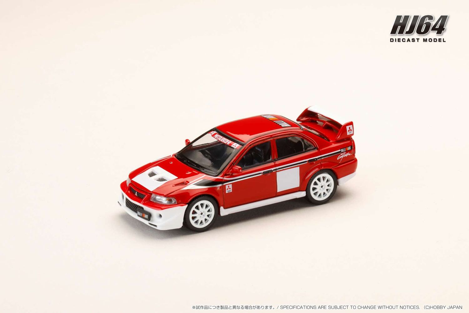 1:64 Hobby Japan - 2000 Mitsubishi Lancer GSR Evolution 6 (CP9A) Ralliart , white/red