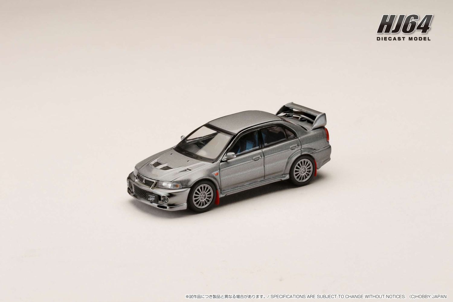 1:64 Hobby Japan - 1999 Mitsubishi Lancer GSR Evolution 5 (CP9A) with Mud flap, Titanium Gray (M) / Customized Color Version