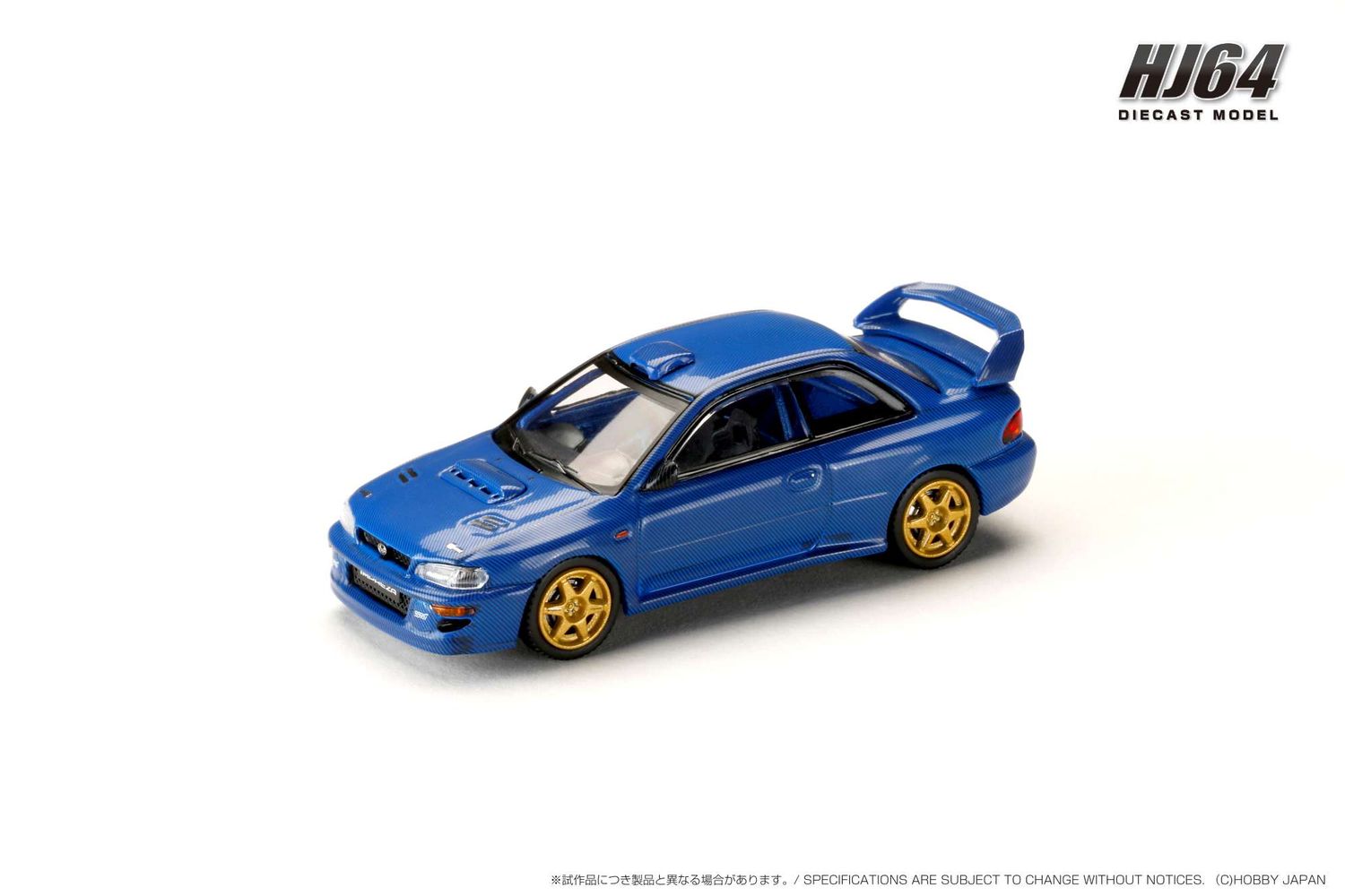 1:64 Hobby Japan - Subaru Impreza 22B Sti Version (GC8) Rally Base Car *Carbon pattern version* , carbon blue