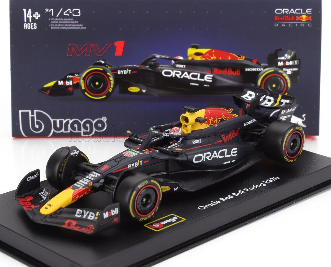 1:43 Bburago Signature - Red Bull RB20 #1 MAX VERSTAPPEN F1 2024 - Mit Helm & Vitrine