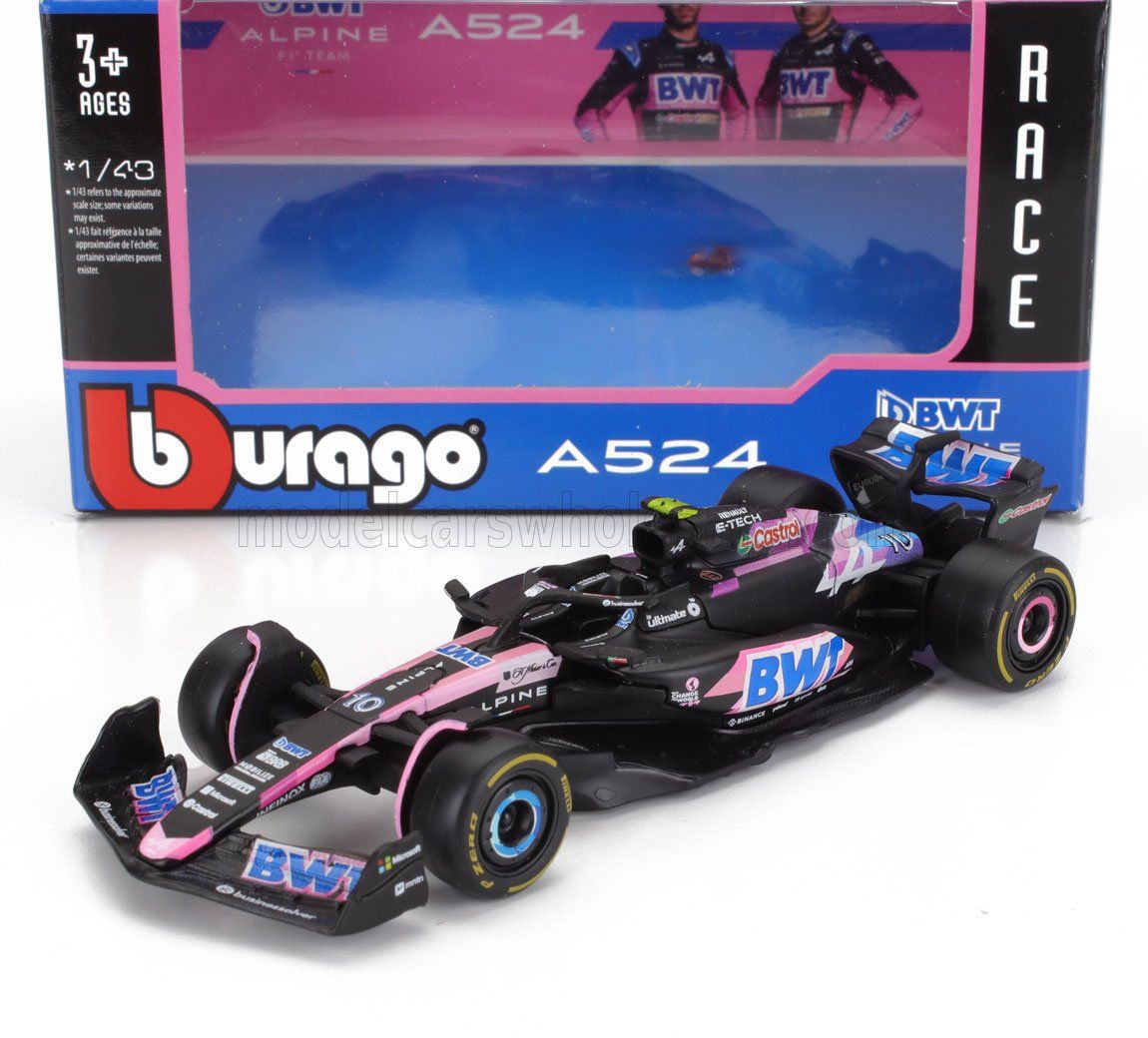 1:43 Bburago - Alpine F1 A524 Team BWT Alpine #10 Season 2024 Pierre Gasly