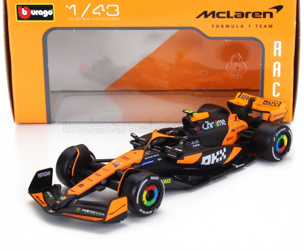 1:43 Bburago - McLaren F1 MCL38 Mercedes Team McLaren #4 Season 2024 Lando Norris