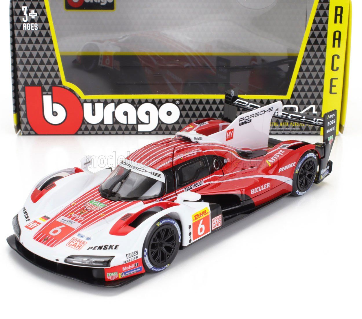 1:24 Bburago - Porsche 963 9RD 4.6L Turbo V8 Team Porsche Penske Motorsport #6 4th 24h Le Mans (Pole Position) 2024