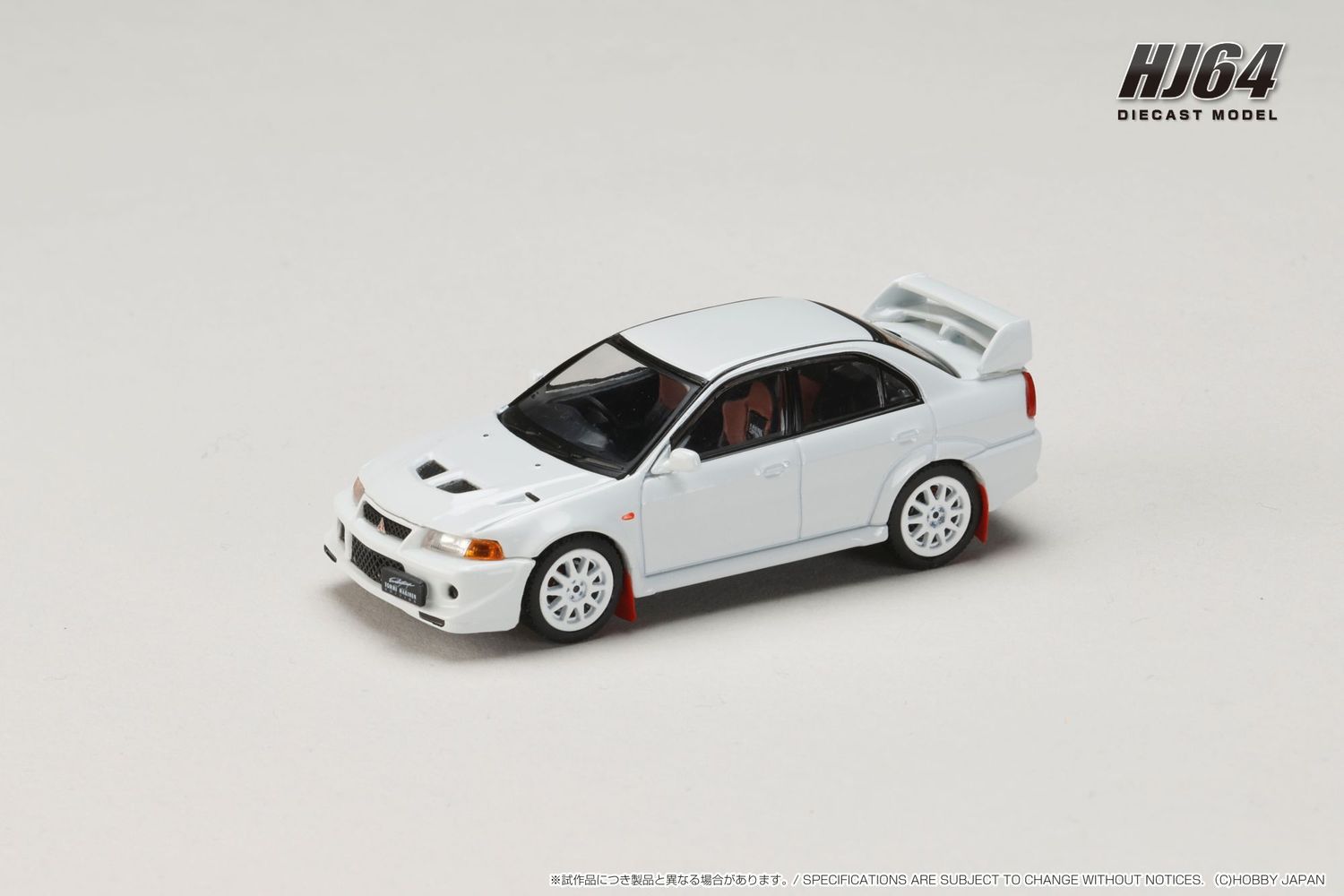 1:64 Hobby Japan - 2000 Mitsubishi Lancer GSR Evolution 6 (T.M.E.) (CP9A) with Mud flap, scortia white