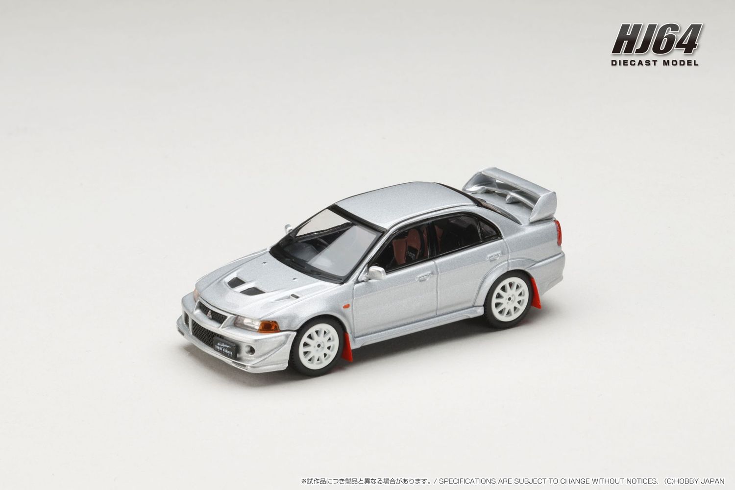 1:64 Hobby Japan - 2000 Mitsubishi Lancer GSR Evolution 6 (T.M.E.) (CP9A) with Mud flap, satellite silver (M)