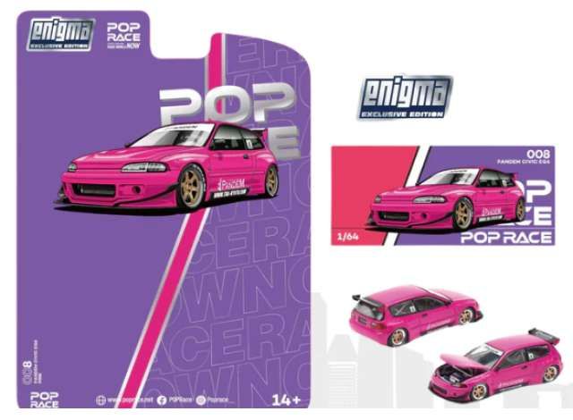 1:64 Pop Race Limited - Pandem Civic EG6, pink *Enigma Exclusive* 1:64 Pop Race Limited - Pandem Civic EG6, pink *Enigma Exclusive*