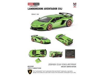 1:64 Hung Hing Toys - Lamborghini SVJ *Super Car Collection*, green 1:64 Hung Hing Toys - Lamborghini SVJ *Super Car Collection*, green