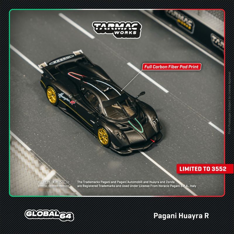1:64 Tarmac - Pagani Huayra R, matt black carbon fiber 1:64 Tarmac - Pagani Huayra R, matt black carbon fiber