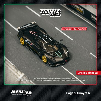 1:64 Tarmac - Pagani Huayra R, matt black carbon fiber