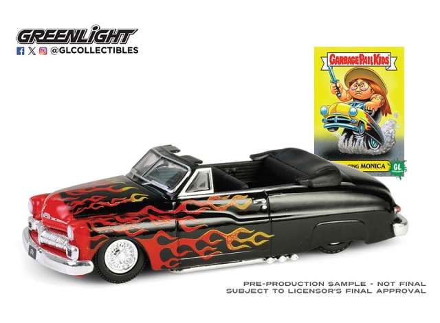 1:64 Greenlight - 1950 Mercury Eight Convertible Lowrider ( Menacing Monica) *Garbage Pail Kids Series 7*, black/red/yellow