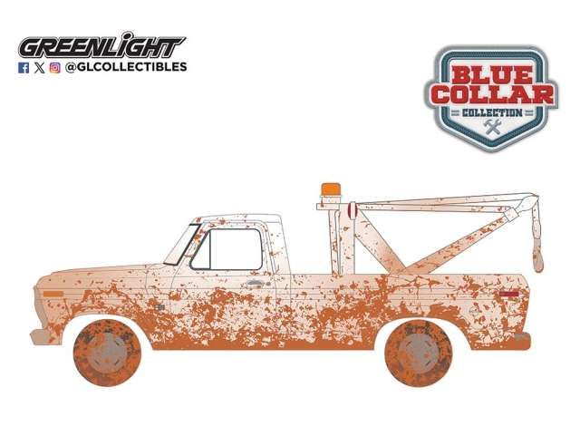 1:64 Greenlight - 1973 Ford F100 with Drop-In Tow Hook *Blue Collar Collection Series 14*