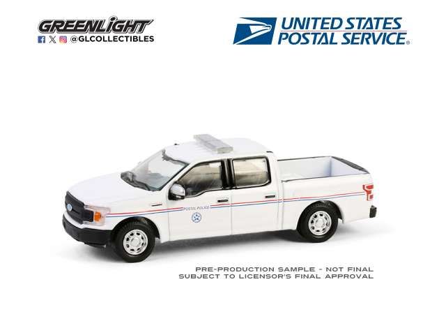 1:64 Greenlight - 2020 Ford F-150 XL, United States Postal Service (USPS) Postal Police