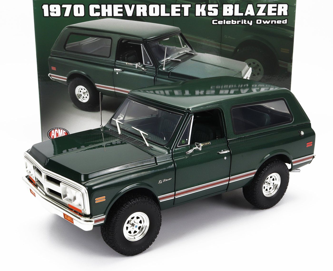 1:18 ACME - 1970 Chevrolet K5 Blazer with all new 33inch tires & wagon wheels, green