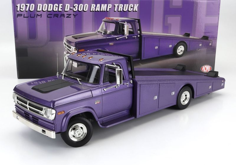 1:18 ACME - 1970 Dodge D300 Ramp Truck, Mopar plum crazy
