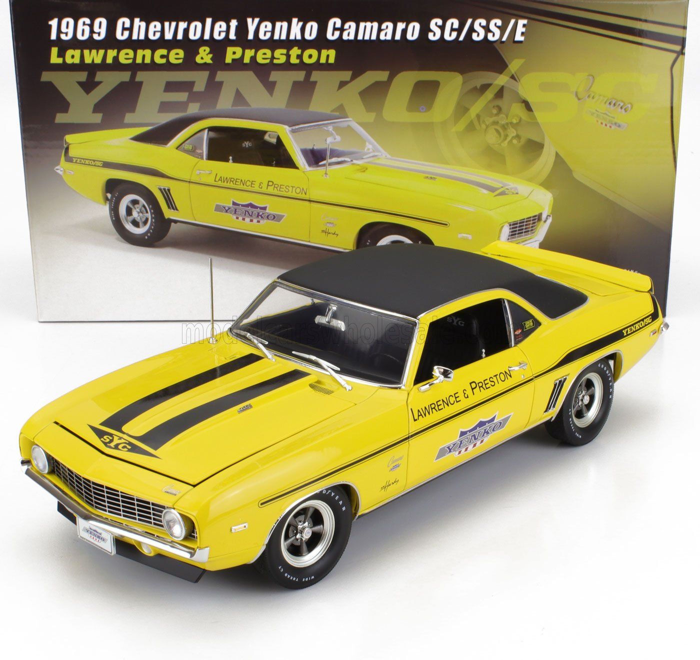 1:18 ACME - 1969 Chevrolet Yenko Camaro SC/SS/E *Lawrence & Preston*, yellow/black roof