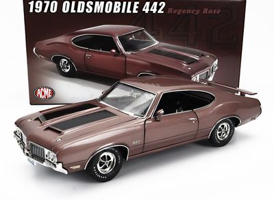 1:18 ACME - 1970 Oldsmobile 442 - Special Order Paint Code Regency Rose with Black Stripes