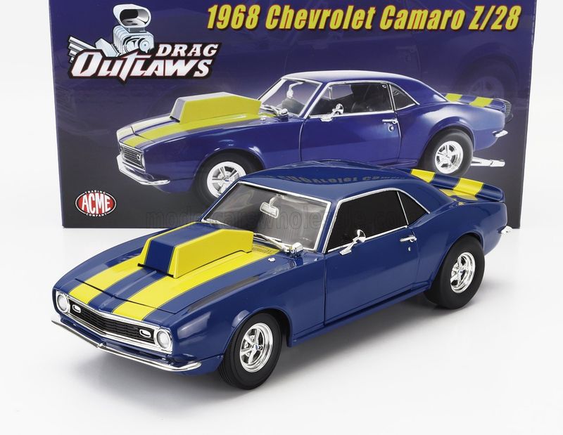 1:18 ACME - 1968 Chevrolet Camaro Z/28 - Drag Outlaws Sunoco Blue w/ Yellow Stripes 1:18 ACME - 1968 Chevrolet Camaro Z/28 - Drag Outlaws Sunoco Blue w/ Yellow Stripes