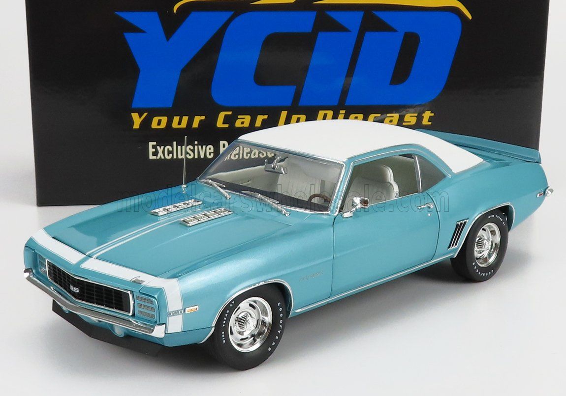 1:18 YCID - 1969 Chevrolet Camaro RS350 Light Blue Metallic w. Vinyl Top
