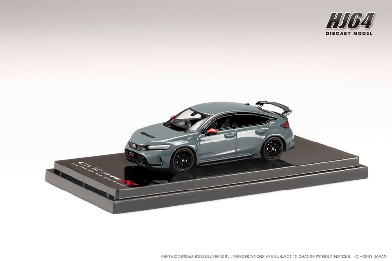 1:64 Hobby Japan - Honda Civic Type R (FL5), Racing Black Package/Genuine Optional Parts with tailgate spoiler, sonic gray pearl 1:64 Hobby Japan - Honda Civic Type R (FL5), Racing Black Package/Genuine Optional Parts with tailgate spoiler, sonic gray pearl