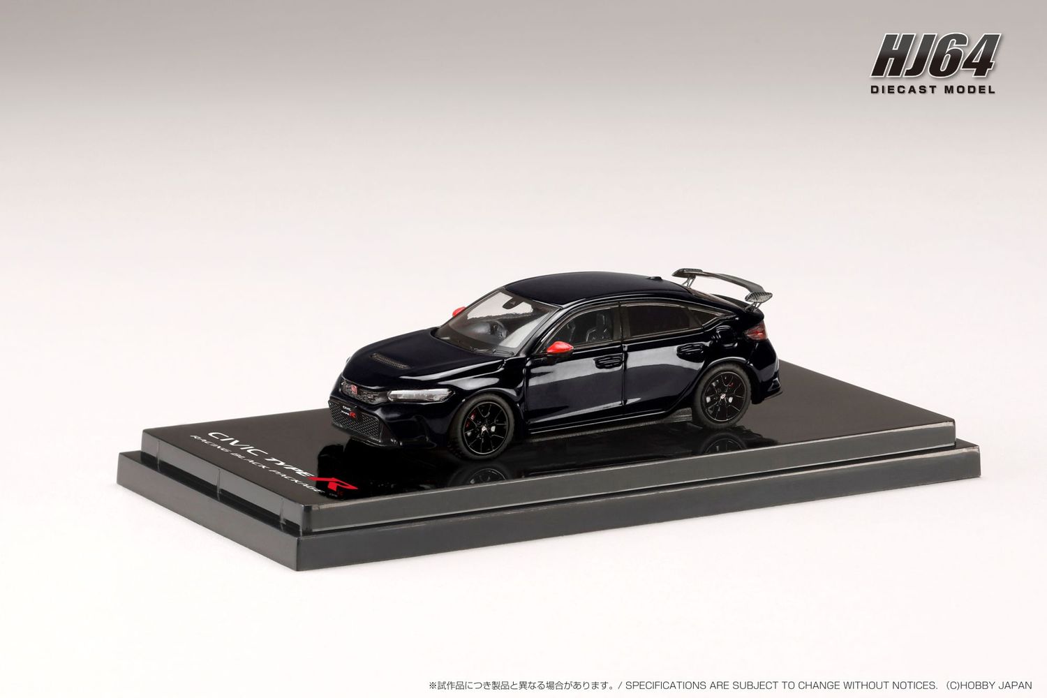 1:64 Hobby Japan - Honda Civic Type R (FL5), Racing Black Package/Genuine Optional Parts with tailgate spoiler, crystal black pearl