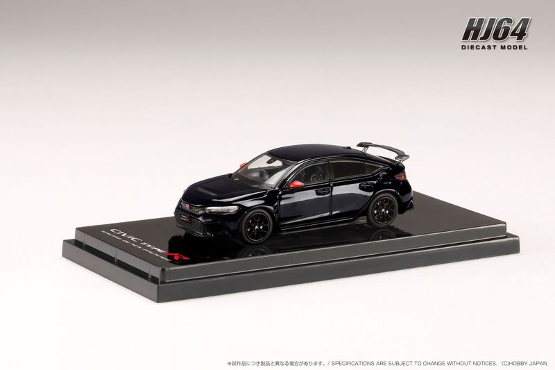 1:64 Hobby Japan - Honda Civic Type R (FL5), Racing Black Package/Genuine Optional Parts with tailgate spoiler, crystal black pearl 1:64 Hobby Japan - Honda Civic Type R (FL5), Racing Black Package/Genuine Optional Parts with tailgate spoiler, crystal black pearl