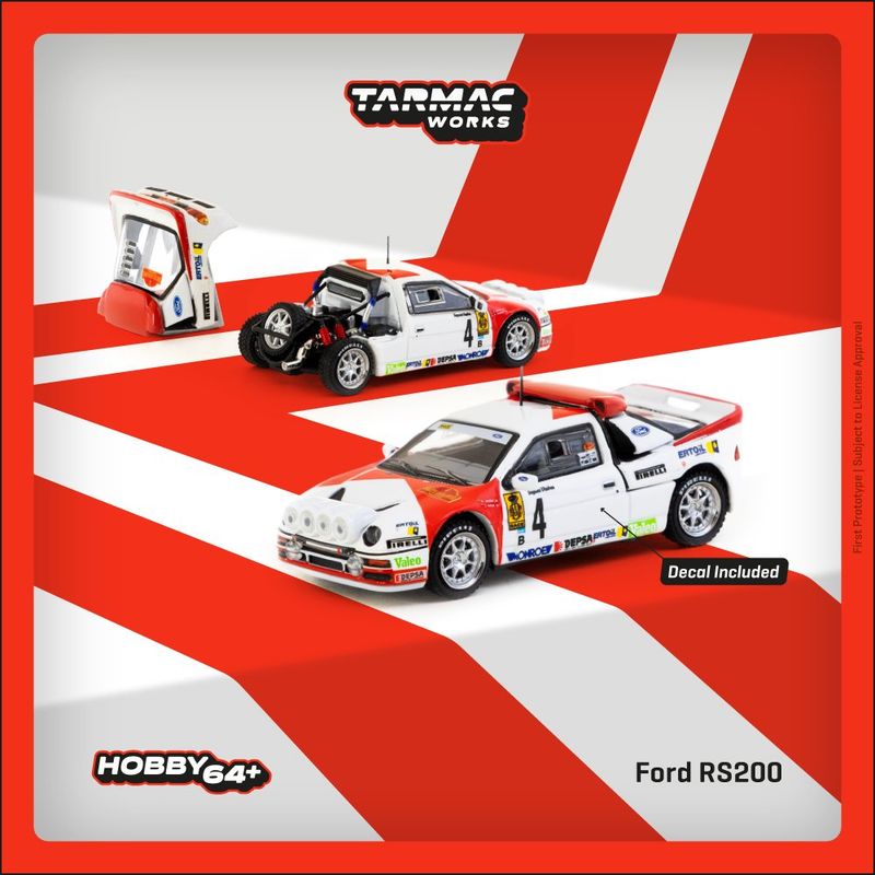 1:64 Tarmac - 1986 Ford RS200 #4 Antonio Zanini/Josep Autet Rallye Catalunya 1:64 Tarmac - 1986 Ford RS200 #4 Antonio Zanini/Josep Autet Rallye Catalunya