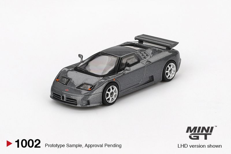 1:64 Mini GT - 1995 Bugatti EB110 Super Sport, grigio scuro 1:64 Mini GT - 1995 Bugatti EB110 Super Sport, grigio scuro