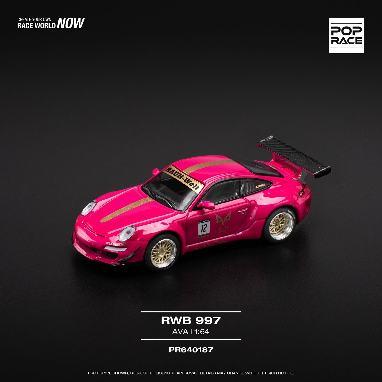 1:64 Pop Race Limited - Porsche 997 RWB *AVA*, pink