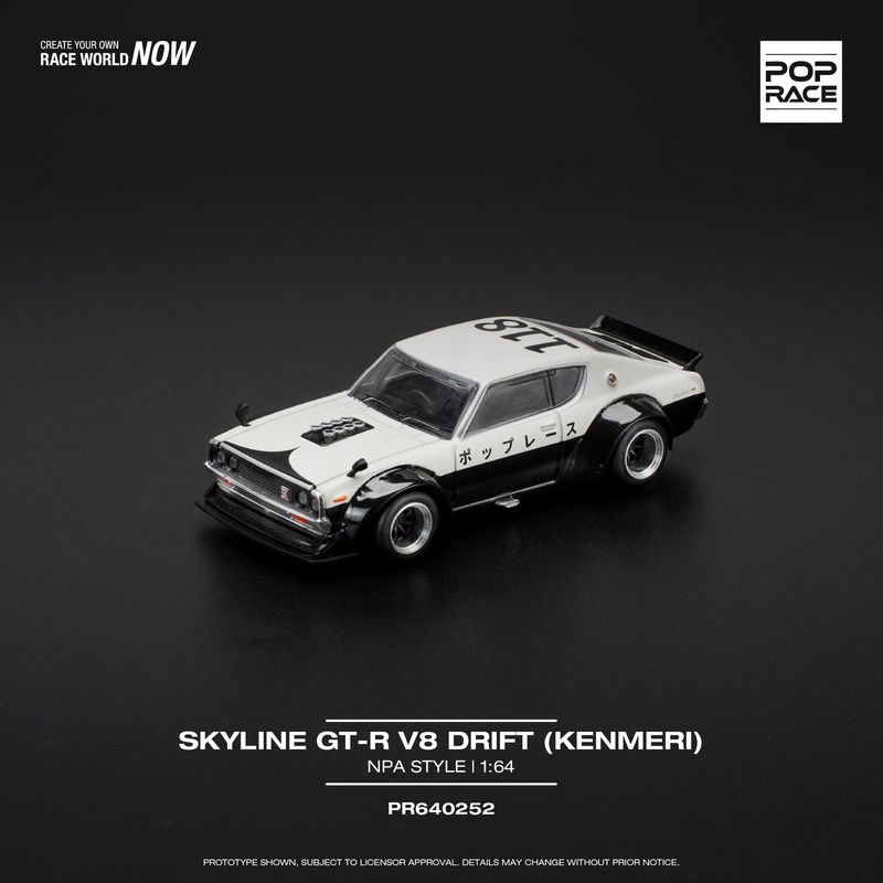 1:64 Pop Race Limited - Nissan Skyline GT-R V8 Drift KPGC110 Kenmeri *NPA Style* 1:64 Pop Race Limited - Nissan Skyline GT-R V8 Drift KPGC110 Kenmeri *NPA Style*