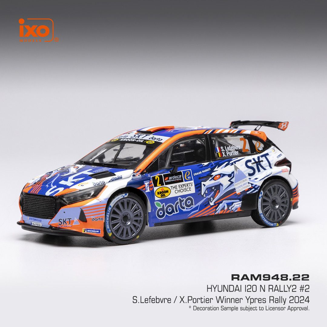 1:43 Ixo - Hyundai i20 N Rally 2 #2 Rally Ypres S.Lefebvre X.Portier