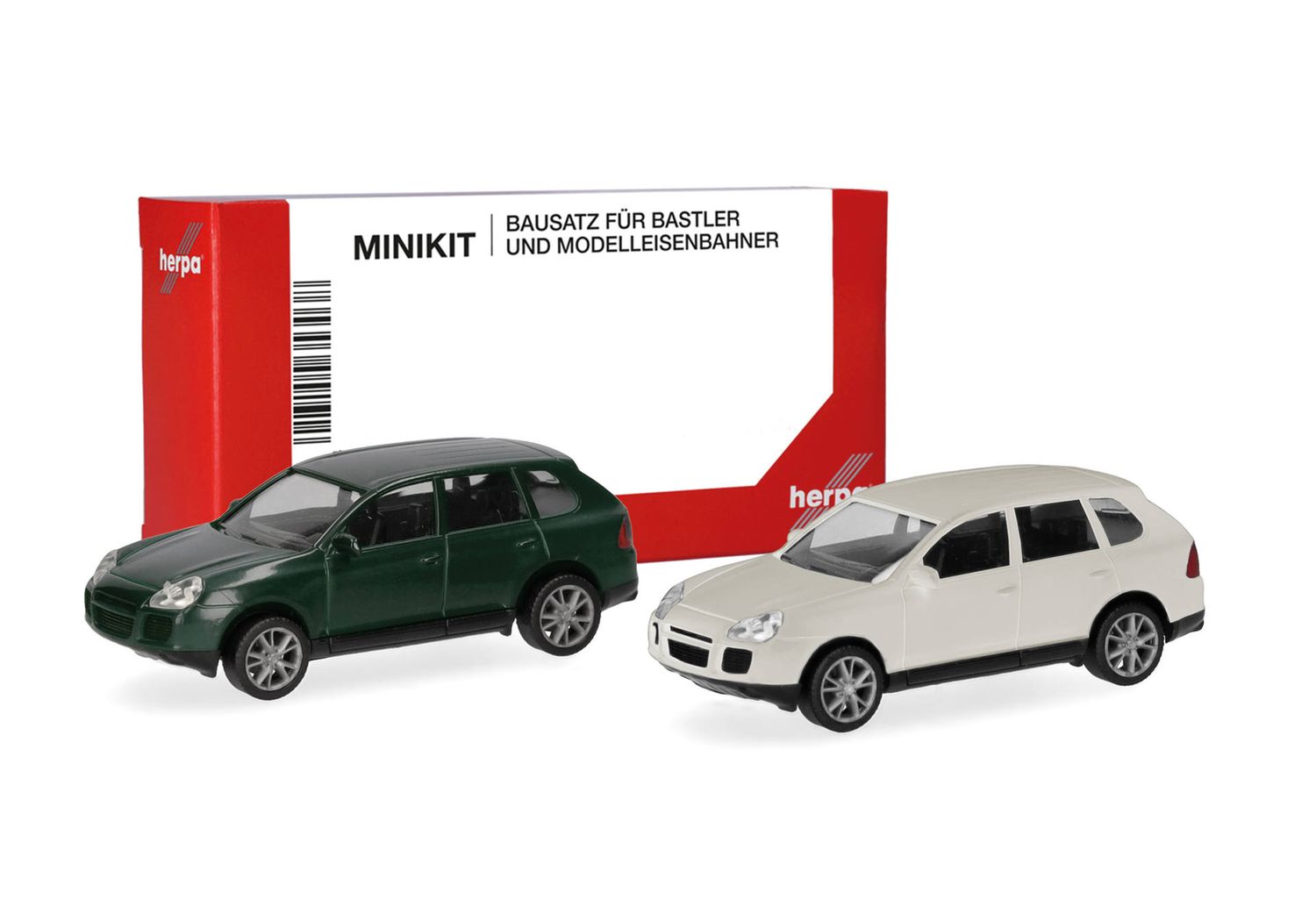 1:87 Herpa - Herpa MiniKit: Porsche Cayenne Turbo, british racing green/sandweiß