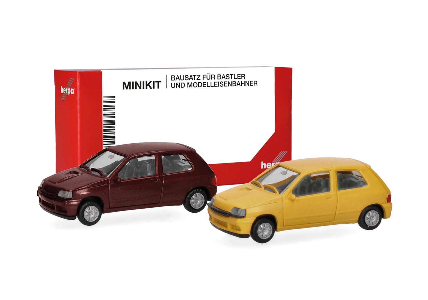 1:87 Herpa - Herpa MiniKit: Renault Clio 16V, Jaune/Rouge Etrusque