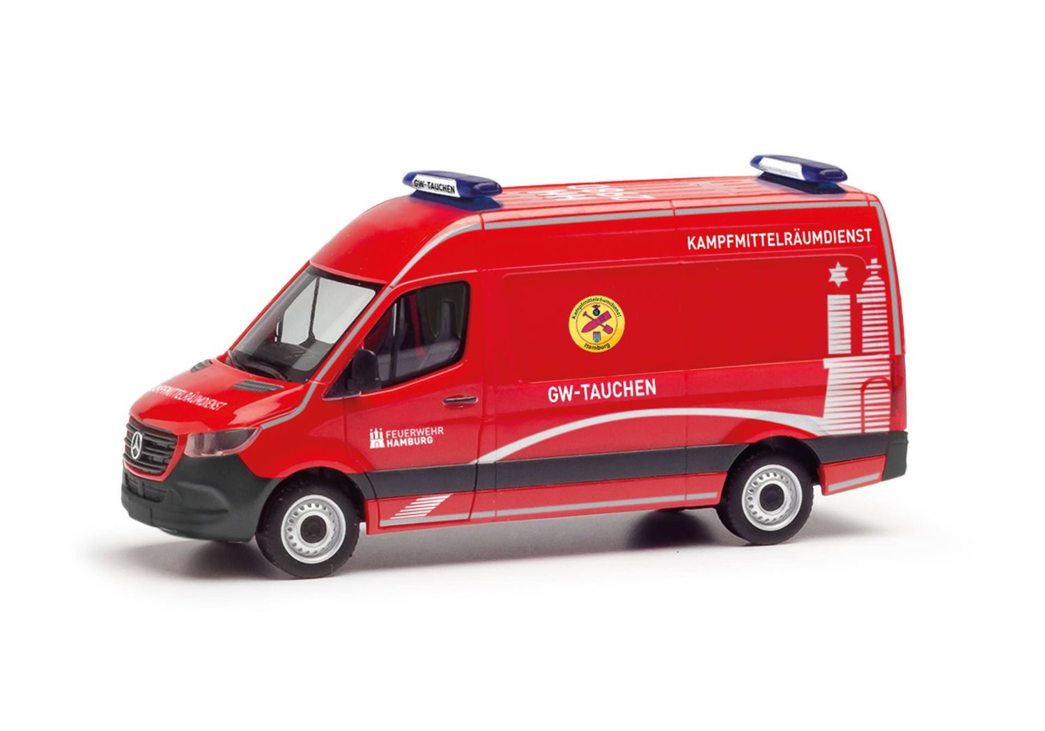 1:87 Herpa - Mercedes-Benz Sprinter '18 Halbbus Hochdach "Feuerwehr Hamburg/Rettungstaucher"