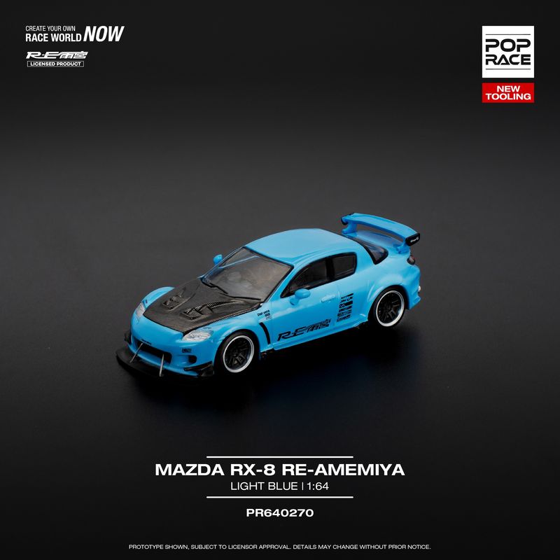 1:64 Pop Race Limited - Mazda RX-8 RE-AMEMIYA, light blue 1:64 Pop Race Limited - Mazda RX-8 RE-AMEMIYA, light blue